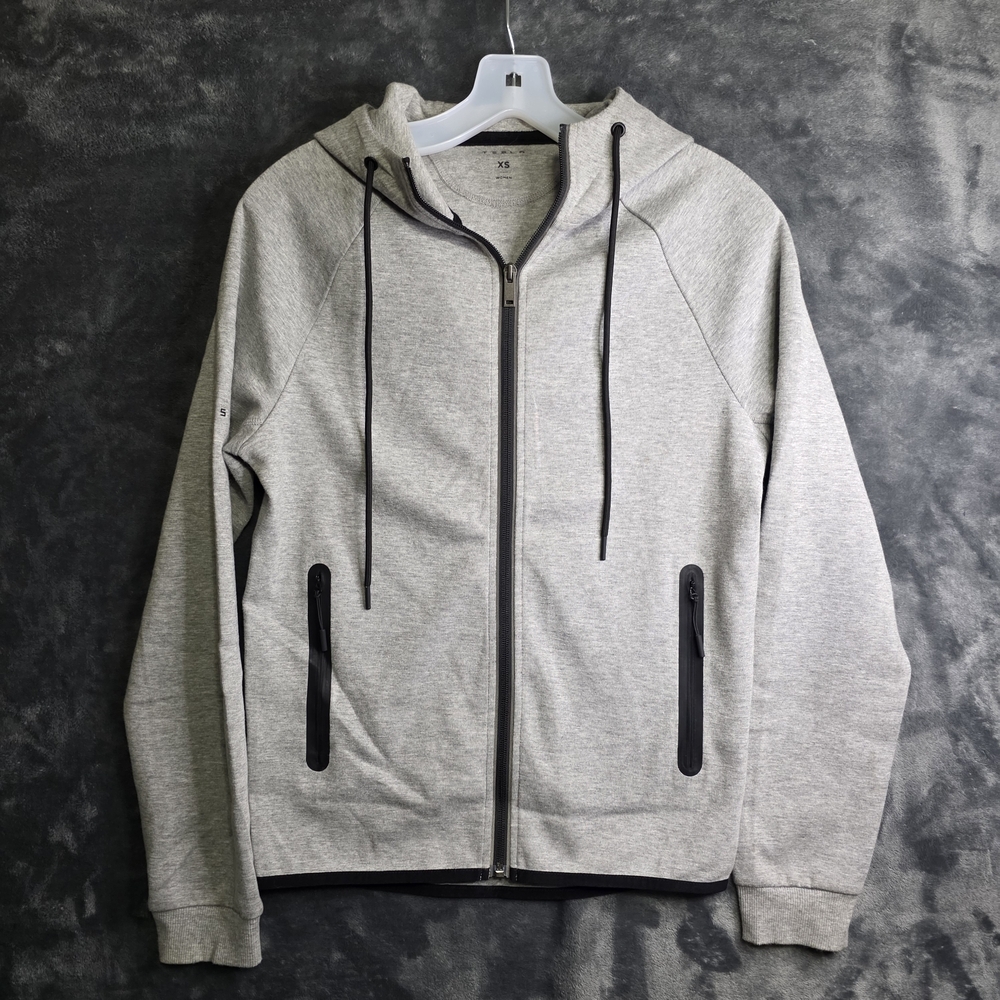Tesla Hoodie Women’s XS Gray Activewear Sweatshirt Full Zip Pockets